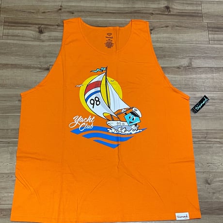 【3XL】米国製 ダイヤモンドサプライ Diamond Supply Co タンクトップ Yacht Club Cutty オレンジ