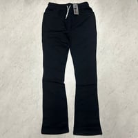 米国LAブランド Bezalel Jeans ベザレル ジーンズ Horizontal stitched 横ステッチ スウェットパンツ 黒 (JNS235)