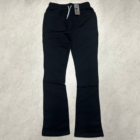 米国LAブランド Bezalel Jeans ベザレル ジーンズ Horizontal stitched 横ステッチ スウェットパンツ 黒 (JNS235)