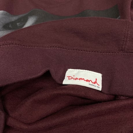Diamond Supply ダイヤモンドサプライ FORCUS クルーネック スウェット トレーナー バーガンディ