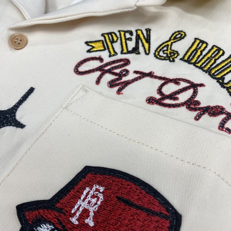 LA発祥 FIRST ROW ファーストロー Pen And Brush Art Dept 刺繍 ボーリングルシャツ (SBS52)