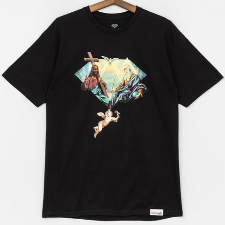 【3XL】 Diamond Supply Co ダイヤモンドサプライ 半袖 Tシャツ Trinity トリニティ 天使 キリスト 黒 LA
