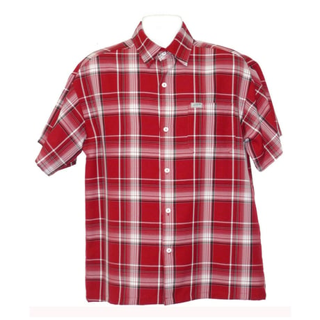 アメリカ製 CALTOP キャルトップ 赤 チェックシャツ 半袖 ボタンアップ