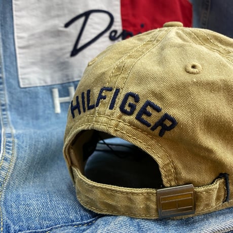 トミーヒルフィガー TOMMY HILFIGER ストラップバックキャップ カーキ フラッグロゴ