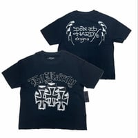 USA仕様 Ed Hardy エドハーディ Crosses Rhinestone Boxy Cropped T ラインストーン クロップ Tシャツ (EdT5)