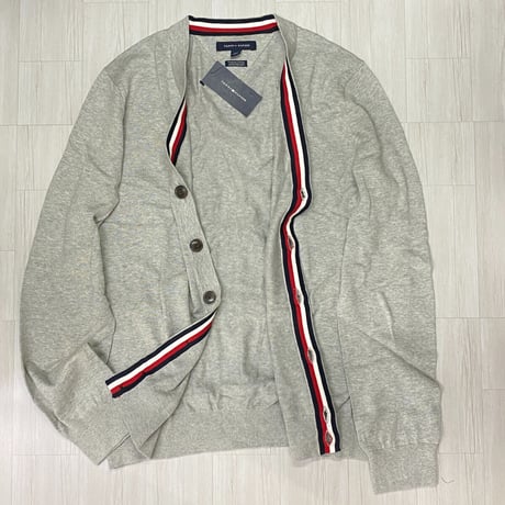 USAモデル TOMMY HILFIGER プレミアムコットンニット カーディガン グレー (R4F-12)