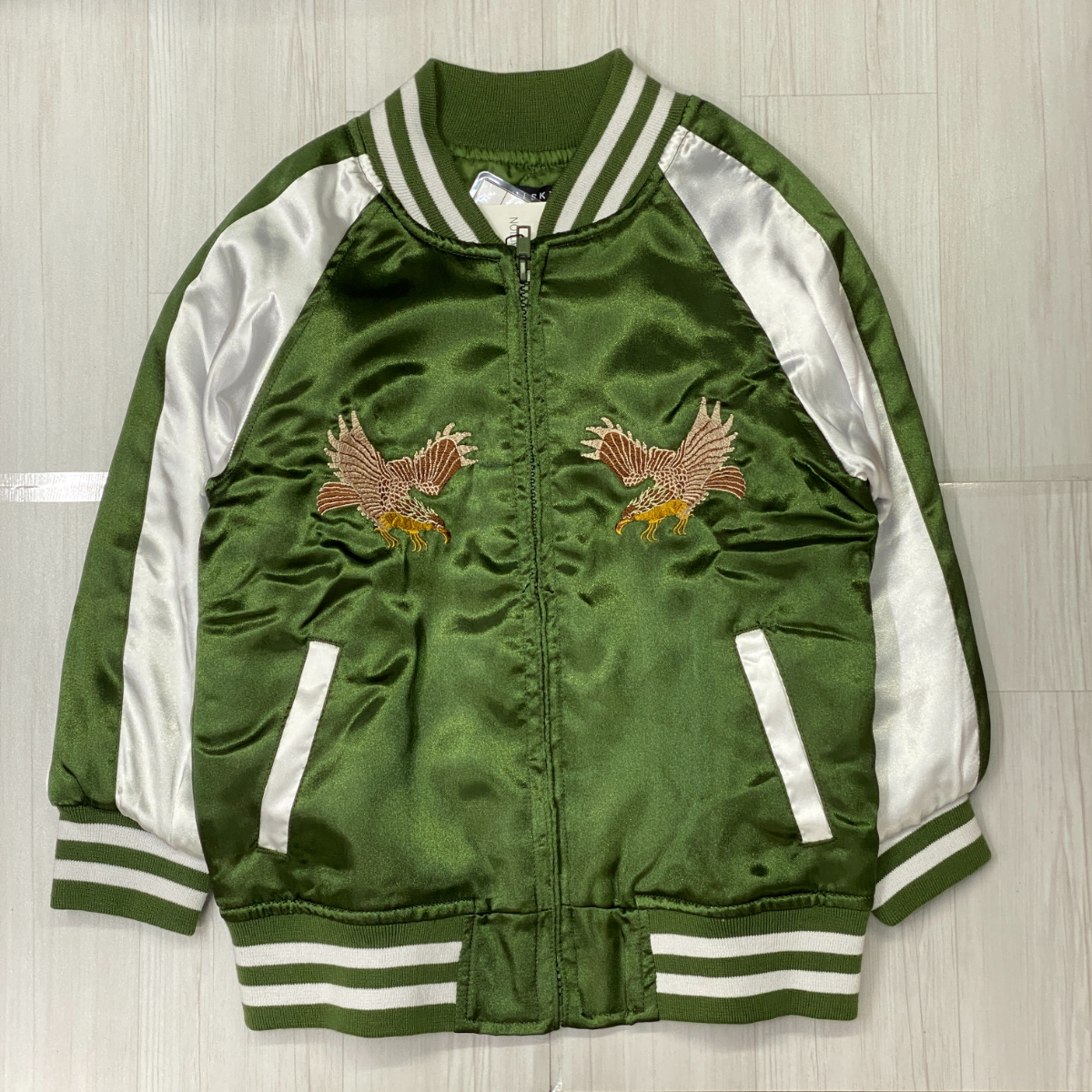 a*o様 横須賀ジャンパー緑　　スカジャン KIDS 横須賀発祥 スカジャン 横須賀ジャンパー SUKAJAN 中綿入り HAWK