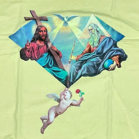 【XL】 Diamond Supply Co ダイヤモンドサプライ 半袖 Tシャツ Trinity トリニティ 天使 イエロー (T8)