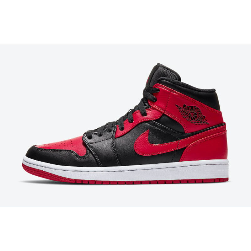 NIKE ナイキ AIR JORDAN1 MID エアジョーダン1 ミッドカット 黒赤 ...