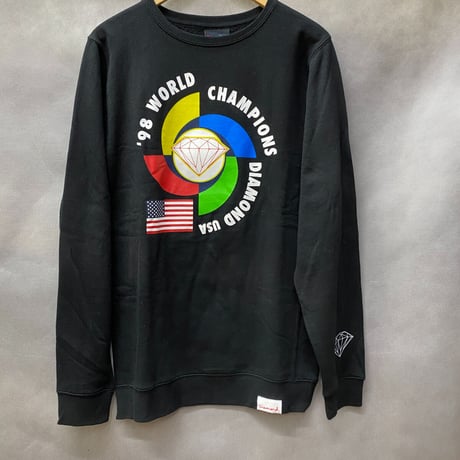 Diamond Supply ダイヤモンドサプライ WorldChampions クルーネック スウェット トレーナー 黒