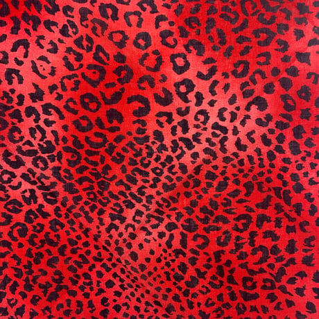 グラデーション ヒョウ柄 バンダナ Tiedye Leopard Bandana 大判サイズ 総柄 赤 (BNDN81)