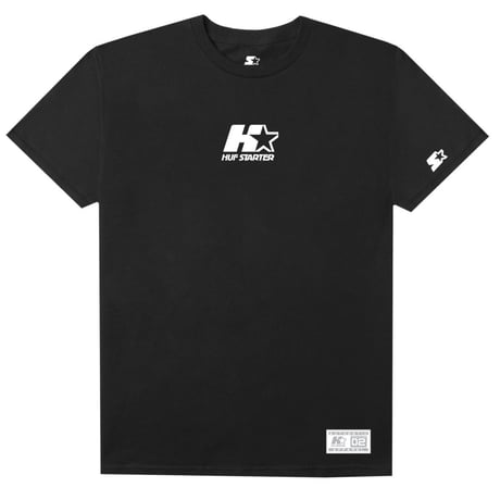 限定 HUF ハフ STARTER スターター BLACK LABEL 半袖 Tシャツ 黒 Wu-Tang ウータン メタルフォイル