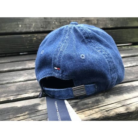 海外限定 TOMMY HILFIGER トミーヒルフィガー デニム ストラップバック キャップ 帽子 ローキャップ
