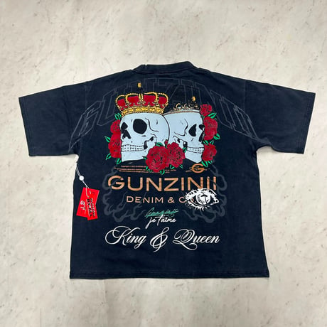 米国シカゴ発 Gunzinii ガンジーニ King & Queen Skull Boxy T-Shirt スカルTシャツ (CropT57)