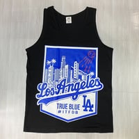 LA発  LosAngels RESPECT ロサンゼルス リスペクト グラフィック タンクトップ TRUE BLUE (GTT19)