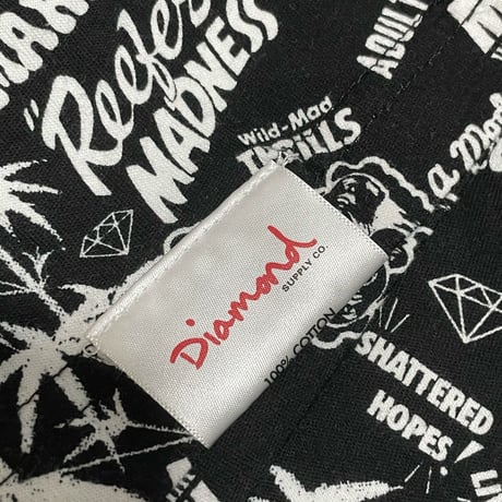 米国製 【M】 ダイヤモンドサプライ Diamond Supply Co タンクトップ 黒 総柄 LA ストリート