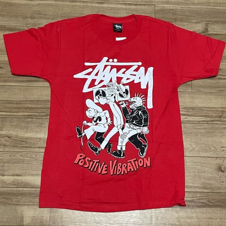 【S】 限定 Stussy ステューシー FERRY GOUW フェリーゴウ 半袖 Wネーム Tシャツ 赤 ストリート  (35)