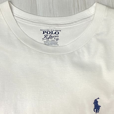 USAモデル POLO RALPH LAUREN ラルフローレン ポニー刺繍 クルーネック 半袖 Tシャツ 白 (RL13)