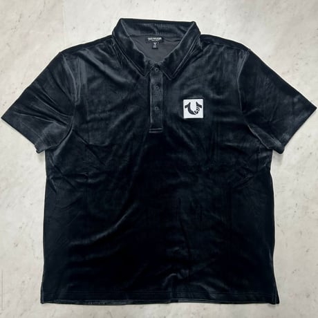 True Religion トゥルーレリジョン S/S Velour Polo 半袖 ベロア ポロシャツ (TRUE-Shirt1)