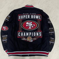 海外限定 NFL JHデザイン SF 49ers サンフランシスコ フォーティナイナーズ チャンピオンズ リバーシブル スタジャン (JH-18)