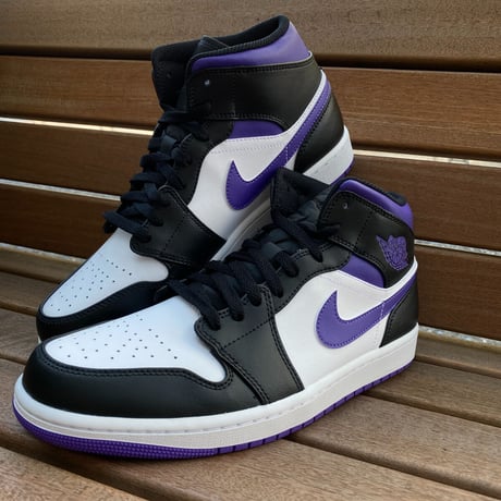 NIKE ナイキ AIR JORDAN1 MID エアジョーダン1 LILAS リラ 黒 白 紫 NBA (AJ58)