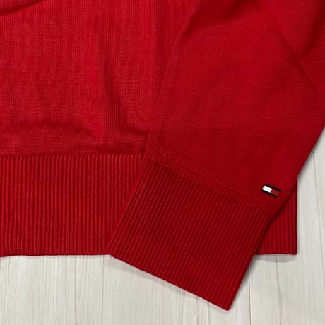 USA限定 TOMMY HILFIGER オートグラフ フラッグ クルーネック コットンニットセーター (R4F-30)