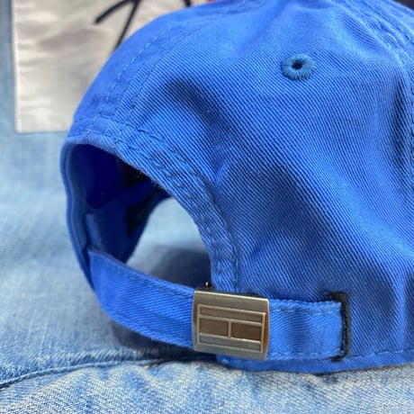 トミーヒルフィガー TOMMY HILFIGER レザーストラップバック キャップ スカイブルー クラシックロゴ