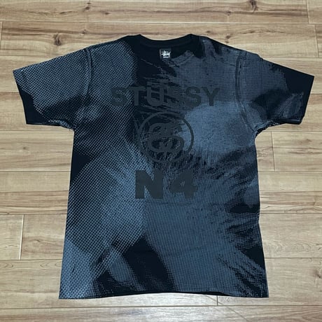 【M】Stussy ステューシーSSリンク 豪華 全面デザイン 半袖 Tシャツ ブラック 黒 ストリート オールドスタイル 綿100%  (24)
