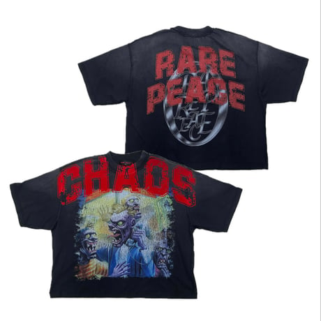 カリフォルニア発 Rare Peace レアピース Chaos カオス クロップドTシャツ ラインストーン (CropT18)