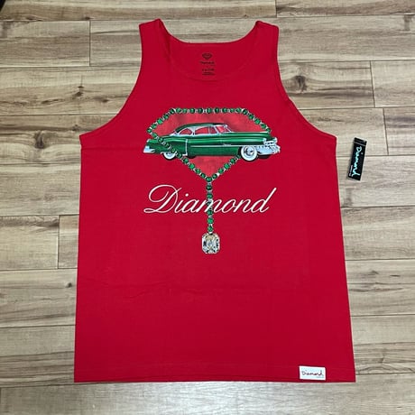 米国製 【L】 ダイヤモンドサプライ Diamond Supply Co タンクトップ 赤 キャデラック LA