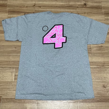 【XL】 Stussy ステューシー STOCK MASK 半袖 Tシャツ ショーンフォントロゴ 背番号4  ヘザーグレー (47)