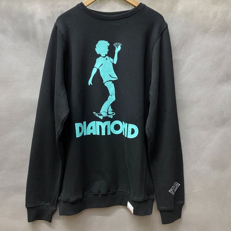 Diamond Supply ダイヤモンドサプライ SKATE KIDS クルーネック スウェット トレーナー  黒 スケートボード