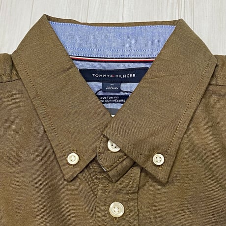 USA規格 TOMMY HILFIGER ストレッチ カスタムフィット オックスフォードシャツ (R4F-29)