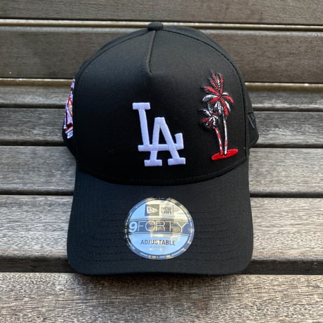 海外限定 Newera ニューエラ 9Forty Aフレーム LA Dodgers ドジャース キャップ 50th Anniv ヤシの木 (940-119)