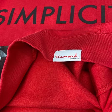 Diamond Supply ダイヤモンドサプライ Simplicity クルーネック スウェット トレーナー ピスタグ付き 赤