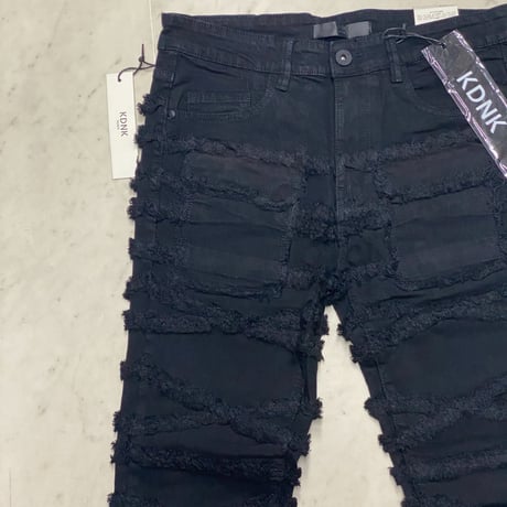 海外限定 KDNK ディーケーエヌケー Stacked Skinny Flare スタックド スキニーフレア ダメージ ジーンス (JNS59)