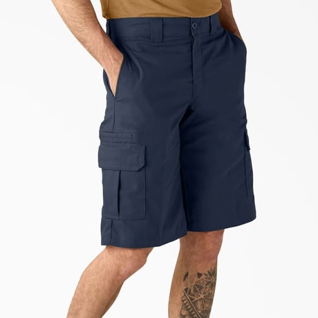 米国仕様 Dickies ディッキーズ 557 FLEX Cargo Shorts リラックスフィット カーゴショート 濃紺 (SJNS12)