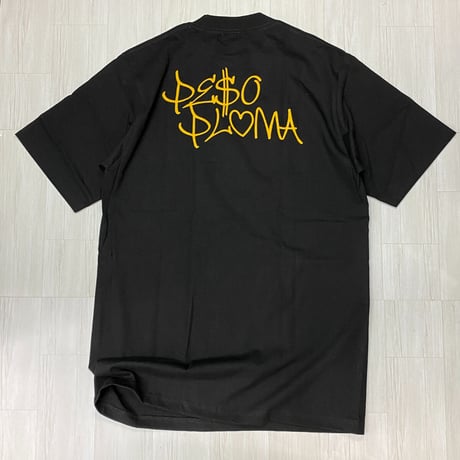LA発 Peso Pluma ペソプルマ 半袖 グラフィック ヘビーウェイト Tシャツ 黒 メキシコ (GTS18)