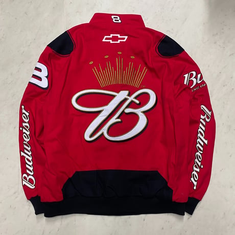 NASCAR ナスカー JHデザイン Bud バドワイザー レーシングジャケット D.Earnhardt Jr デイル アーンハート Jr #8 (NSCR29)