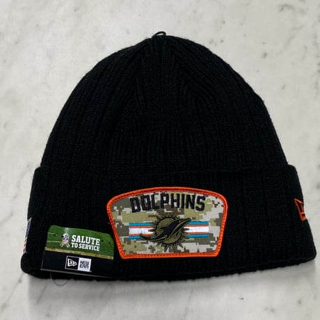 限定Salute to Service ニューエラ NEWERA ニット帽 NFL マイアミ ドルフィンズ Dolphins