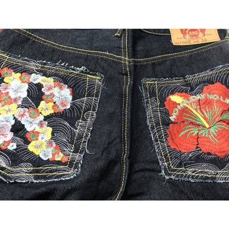 限定生産 グジュアリーデニム RMC レッドモンキーカンパニー 刺繍 インディゴ ジーンズ (JNS150)