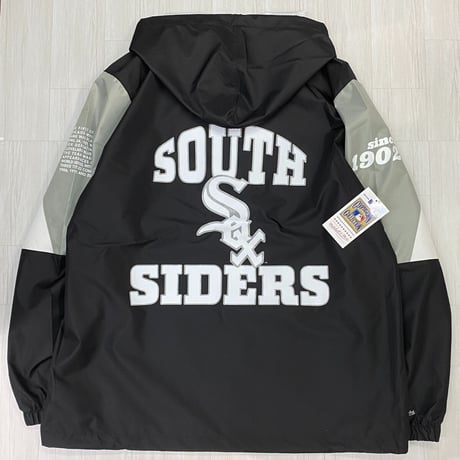 USA限定 Mitchell&Ness MLB シカゴ ホワイトソックス Team Origins ハーフZIP ウィンドブレーカー