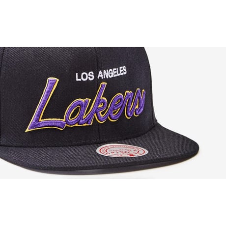 Mitchell&Ness ミッチェル&ネス LA ロサンゼルス Lakers レイカーズ 公式 SCRIPT スナップバックキャップ