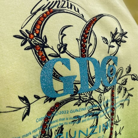 米国シカゴ発 Gunzinii ガンジーニ No Weapon Rose Rhinestone グラデーション ノーウェポン Tシャツ (CropT60)
