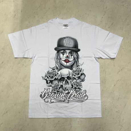 LA発 Brown Pride ブラウンプライド VIDA LOCA アンダーグラウンド グラフィック ヘビーウェイト Tシャツ 白 (GTS15B)
