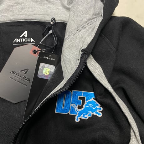 米国老舗ブランド NFL公式 Antigua デトロイト ライオンズ Lions ジップアップ パーカ Victory Hoodie