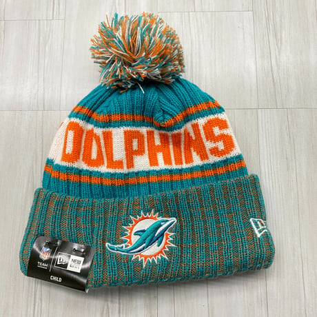NEWERA USA ニューエラ NFL マイアミ ドルフィンズ Dolphins 公式 ポンポン付き ニット帽