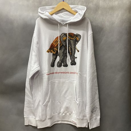 ダイヤモンドサプライ Diamond supply co. スウェット プルオーバー パーカー 白 ホワイト 象 HEAVY