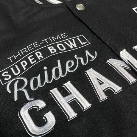 NFL公式 JHデザイン Raiders ラスベガス レイダース 限定 チャンピオンズ リバーシブル スタジャン