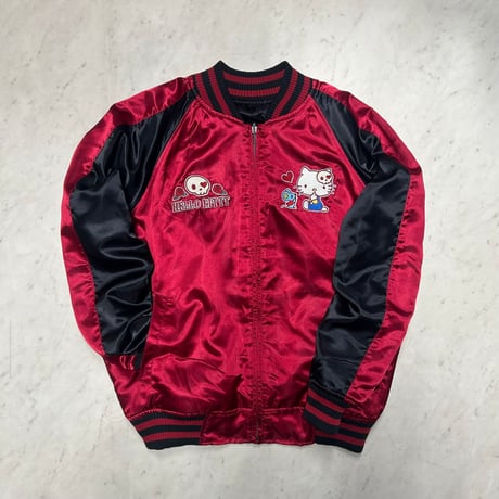 横須賀発祥 リバーシブル スカジャン Reversible SUKAJAN サテン地 サンリオ Hello Kitty ハローキティ (SKJ77)